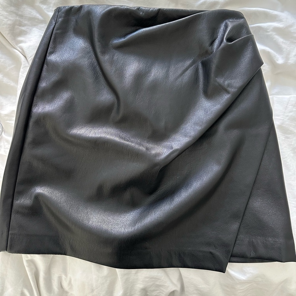 Black leather skirt